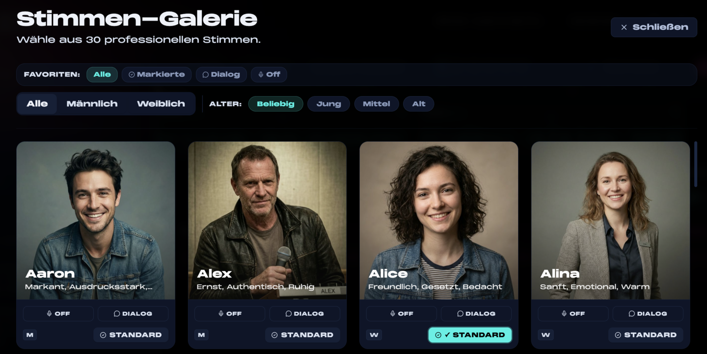 Voice Casting – Sprecher mit Persönlichkeit und Emotionen zeilengenau zuweisen